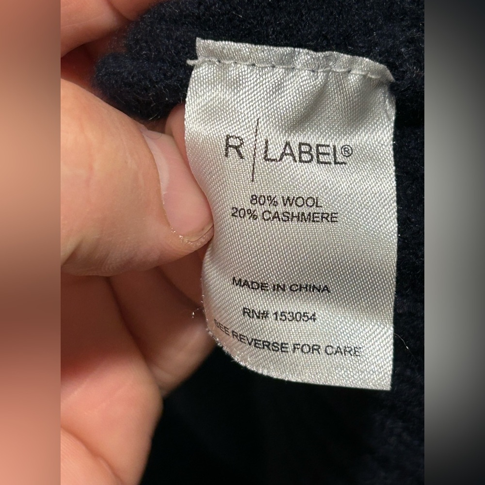 Reset R Label Wool Cashmere Turtleneck Navy Sweater , size M - Picture 5 of 5